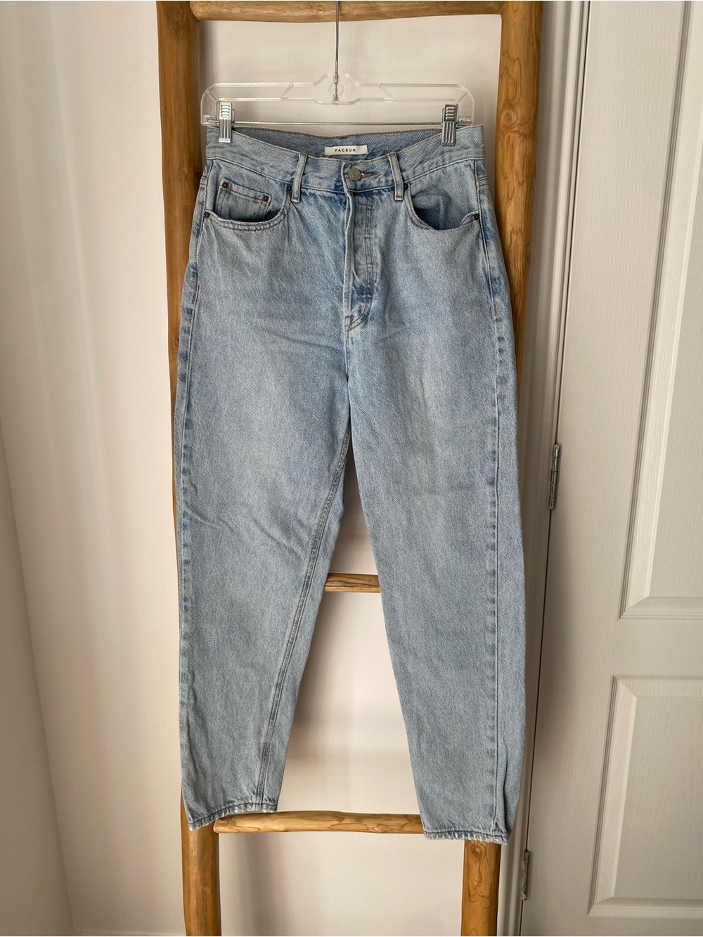 PacSun Ultra High Rise Slim Light Wash Blue Jeans Sz 28 Button Fly 100% Cotton